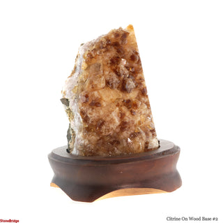 Citrine Cluster on Wood Base #2 - 8" (Enhanced) from Stonebridge Imports