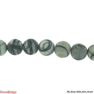 Silk Stone Matte - Round Strand 15" - 8mm    from Stonebridge Imports