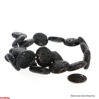 Black Lava Coin Strand #5    from Stonebridge Imports