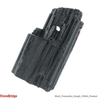 Black Tourmaline Rough Drilled Pendant    from Stonebridge Imports