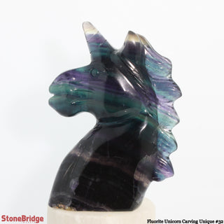 Fluorite Unicorn Carving U#32 - 5 1/4"    from Stonebridge Imports