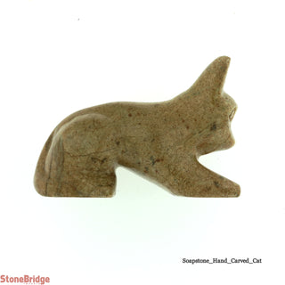 Cat Soapstone Carving Varnished    from Stonebridge Imports