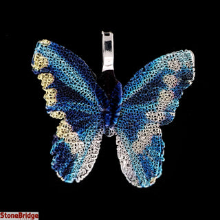 Electroplated Jewelry Leaves - Type #9 - Blue Butterfly Leaf    from Stonebridge Imports
