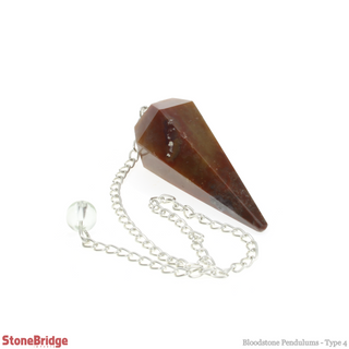 Bloodstone Pendulum 6 Facets & Bead    from Stonebridge Imports
