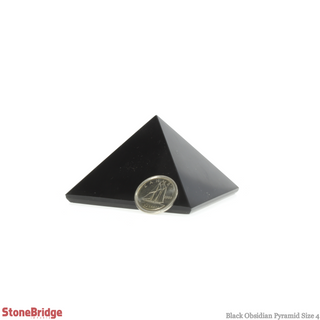 Black Obsidian Pyramid #4 - 2" to 2 1/4" Wide    from Stonebridge Imports