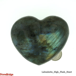 Labradorite High Flash Puffy Heart #3 - 1 1/2" to 2 1/2"    from Stonebridge Imports