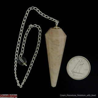 Moonstone Cream Multifaceted Pendulum with Bead    from Stonebridge Imports
