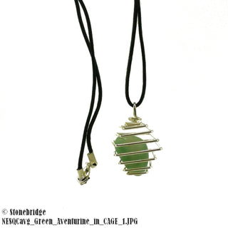 Green Aventurine Tumbled Cage Necklaces    from Stonebridge Imports