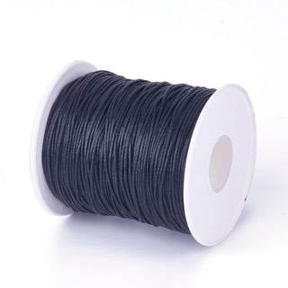 Black Cotton Waxed Cord - 1mm - 1 roll of 100m    from Stonebridge Imports