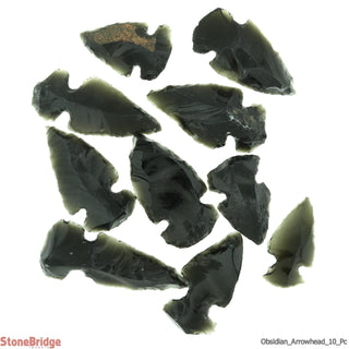 Black Obsidian Arrowhead Small - 10 Pack    from Stonebridge Imports