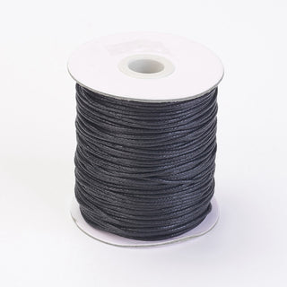 Black Cotton Waxed Cord - 1.5mm - 1 roll of 100m    from Stonebridge Imports