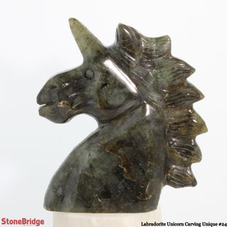 Labradorite Unicorn Carving U#24 - 5 1/4"    from Stonebridge Imports