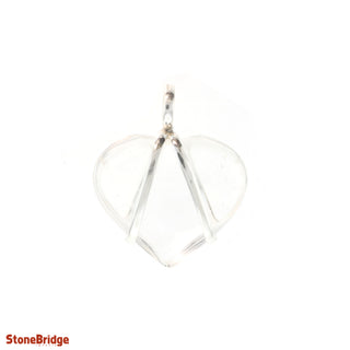 Clear Quartz V-Bale Heart Pendant    from Stonebridge Imports