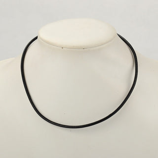 Leather Necklace with Brass Lobster Claw Clasp - Black - 18"    from Stonebridge Imports