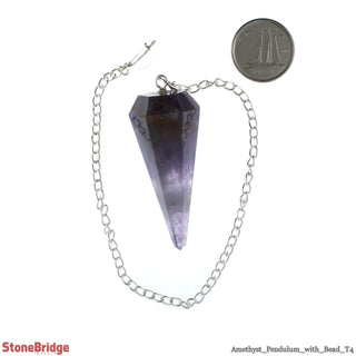 Amethyst Pendulum 6 Facets & Bead    from Stonebridge Imports