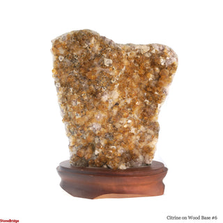 Citrine Cluster on Wood Base #6 - 10" (Enhanced) from Stonebridge Imports