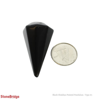 Obsidian Black Pendulum 6 Facets & Ring    from Stonebridge Imports