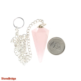 Rose Quartz Pendulum 6 Facets & Ring    from Stonebridge Imports