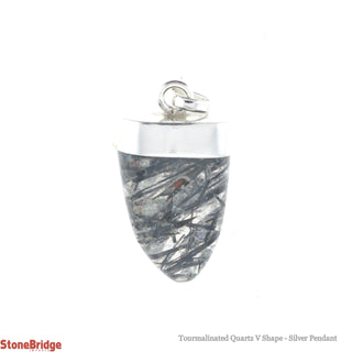 Tourmalinated Quartz V Shape - Silver Pendant    from Stonebridge Imports