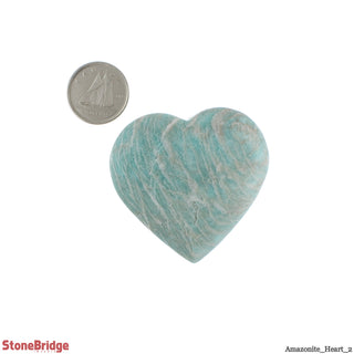 Amazonite Heart #2 - 40Mm (1" to 2")    from Stonebridge Imports