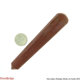 Red Jasper Pointed Massage Wand - Medium #3 - 4" to 5"    from Stonebridge Imports