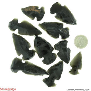 Black Obsidian Arrowhead Small - 10 Pack    from Stonebridge Imports