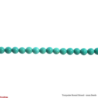 Turquoise Round Strand - 2mm Beads    from Stonebridge Imports