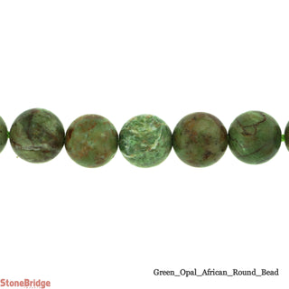 Green African Opal - Round Strand 15" - 6mm    from Stonebridge Imports