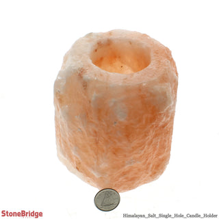Himalayan Salt Candle Holders - ONE Hole    from Stonebridge Imports