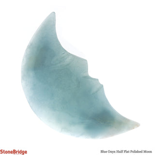 Blue Onyx Half Flat Polished Moon    from Stonebridge Imports