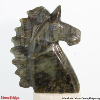 Labradorite Unicorn Carving U#25 - 5 1/2"    from Stonebridge Imports
