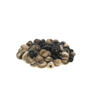 Black Onyx Tumbled Stones - India    from Stonebridge Imports