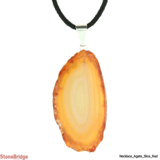 Red Agate Slice Necklace on suede cord    from Stonebridge Imports