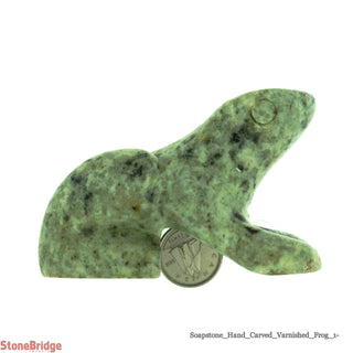 Frog Soapstone Carving Varnished    from Stonebridge Imports
