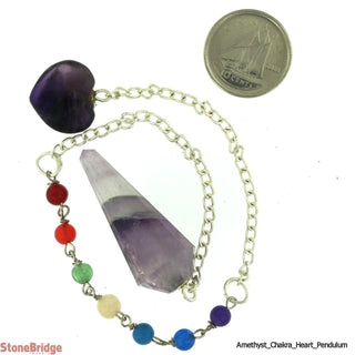 Amethyst Chakra Pendulum With Heart Bead    from Stonebridge Imports
