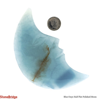 Blue Onyx Half Flat Polished Moon    from Stonebridge Imports
