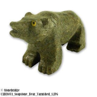 Bear Soapstone Carving Varnished    from Stonebridge Imports
