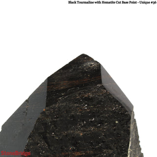Black Tourmaline & Hematite Cut Base, Polished Point U#36    from Stonebridge Imports
