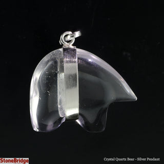 Crystal Quartz Bear - Silver Pendant    from Stonebridge Imports
