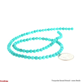 Turquoise Round Strand - 2mm Beads    from Stonebridge Imports