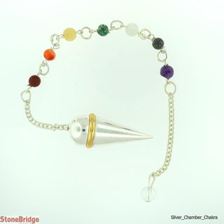 Secret Chamber Pendulum with Gold Colour Ring and Chakra Beads on Chain    from Stonebridge Imports