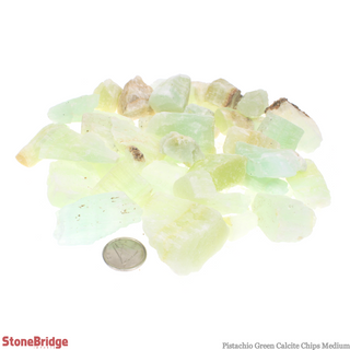 Calcite Pistachio Green Chips - Medium    from Stonebridge Imports