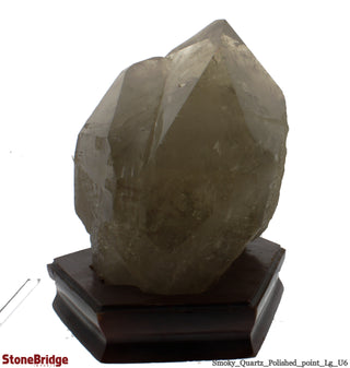 Smoky Quartz Point On Wood Base U#06 - 8 1/2"    from Stonebridge Imports