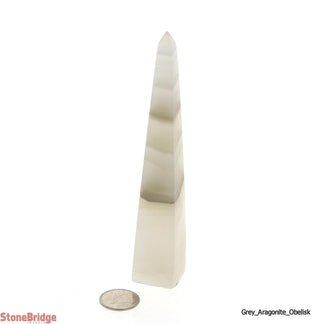 Grey Aragonite Obelisk #3 - 4" to 5"    from Stonebridge Imports