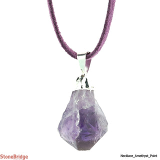 Amethyst Natural Point Necklace On Suede Cord    from Stonebridge Imports
