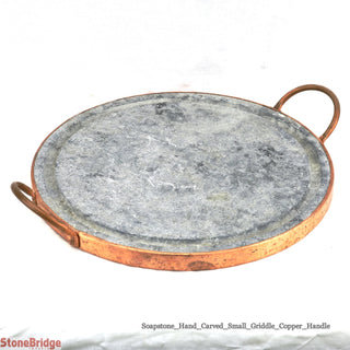 Soapstone Grilling Plate - Copper handles - 10" - Small    from Stonebridge Imports