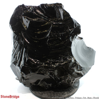 Obsidian Black Boulder Cut-Base U#76 - 17 3/4"    from Stonebridge Imports