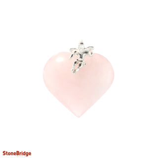 Rose Quartz Heart & Angel Pendant    from Stonebridge Imports