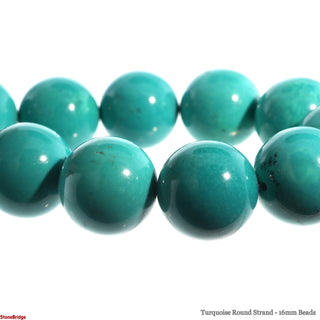 Turquoise Round Strand - 16mm Beads    from Stonebridge Imports