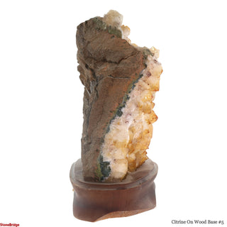 Citrine Cluster on Wood Base #5 - 9" (Enhanced) from Stonebridge Imports